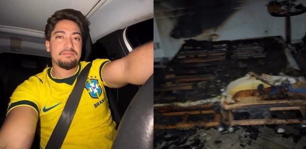 Filho de Regis Danese relata destruição do quarto após incêndio