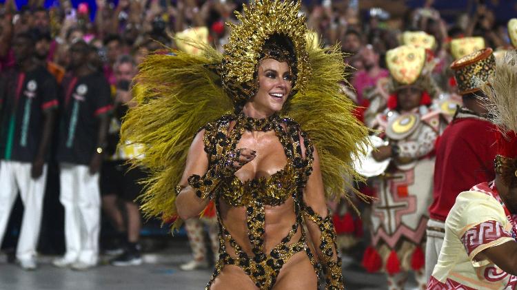 12.fev.2024 - Desfile da Grande Rio na primeira noite de carnaval no sambódromo da Marquês de Sapucaí