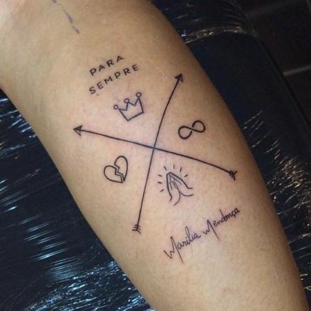 Juliete tatuou imagem em alusão do projeto "Todos os cantos", da compositora - Acervo pessoal