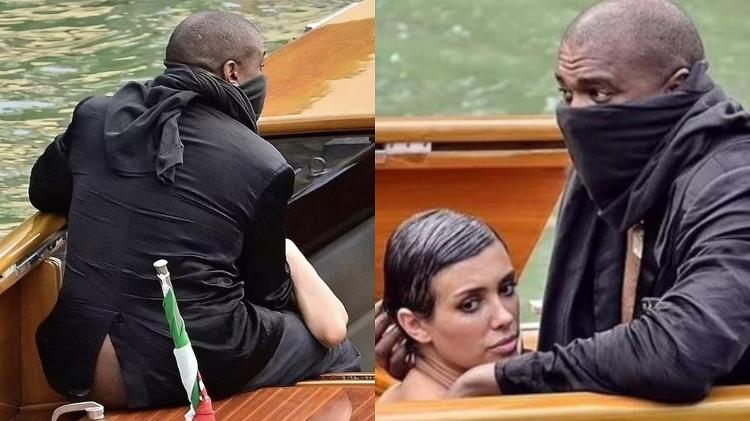 Kanye West foi flagrado em momento de intimidade com a mulher, em Veneza
