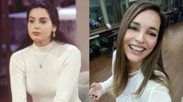 Suzy Rêgo em 'A Viagem' e em foto recente Suzy Rêgo em 'A Viagem' e em foto recente