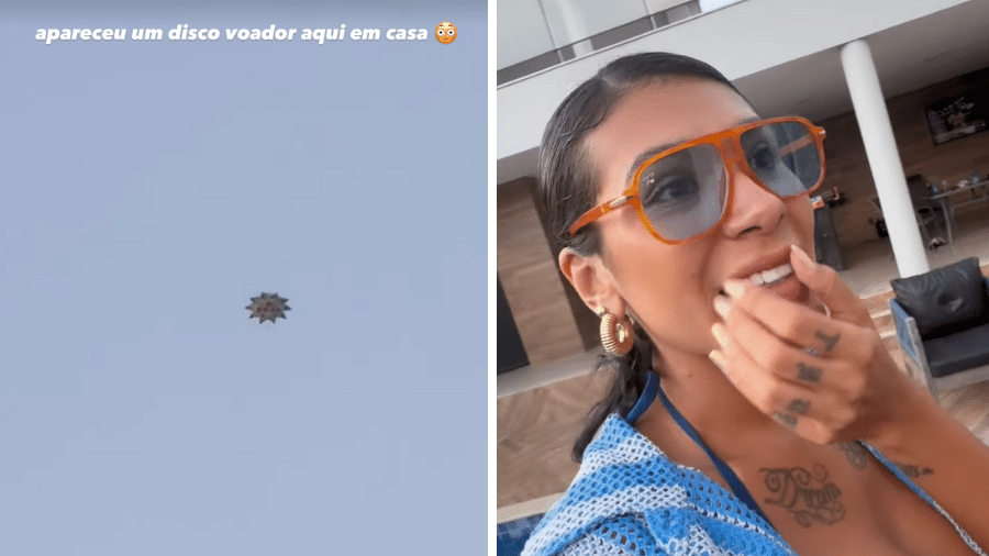 Pocah achou que um balão no céu era um disco voador - Reprodução/Redes Sociais