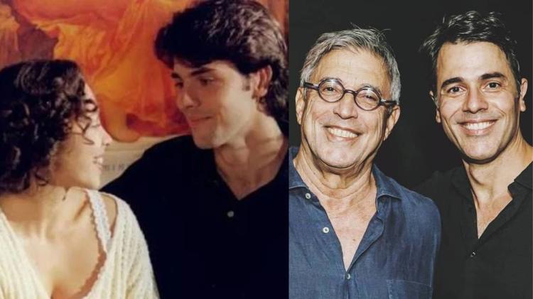 Cláudio Lins e Carla Marins em 'História de Amor'; ao lado, o ator com o pai, Ivan Lins Cláudio Lins e Carla Marins em 'História de Amor'; ao lado, o ator com o pai, Ivan Lins