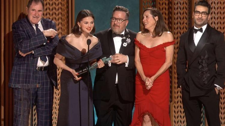 Elenco de Only Murders in the Building no SAG Awards 2025. Elenco de Only Murders in the Building no SAG Awards 2025.