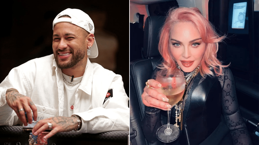 Neymar (esq.) e Madonna (dir.) Neymar (esq.) e Madonna (dir.)