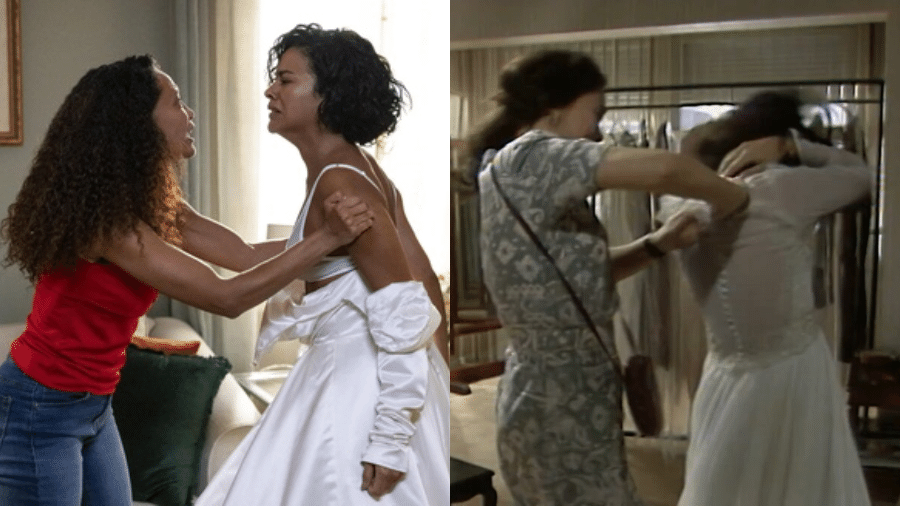 Raquel e Maria de Fátima nas duas versões de 'Vale Tudo' Raquel e Maria de Fátima nas duas versões de 'Vale Tudo'