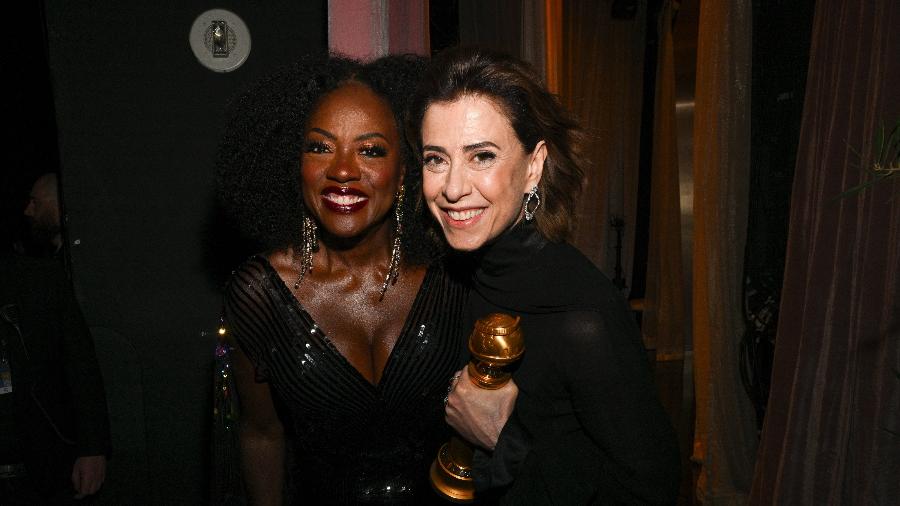 Viola Davis e Fernanda Torres no Globo de Ouro 2025