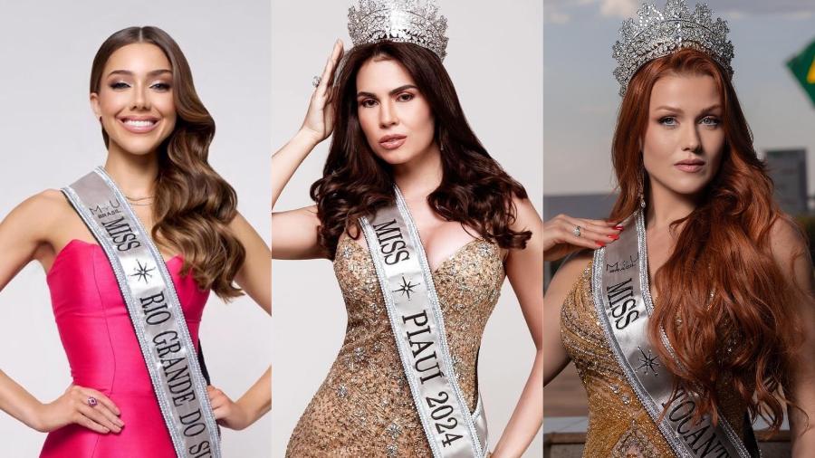 Montagem: Miss Rio Grande do Sul, Eduarda Dallagnol; Miss Piauí, Gabriela Pessoa; e Miss Tocantins, Jackeline Balestra - Repordução/ Instagram