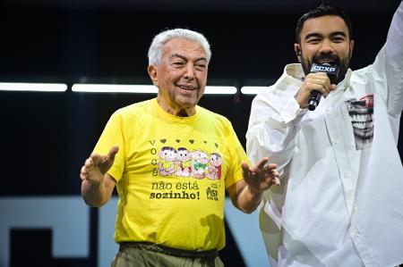 Maurício de Sousa no Palco Omelete, durante a CCXP 24