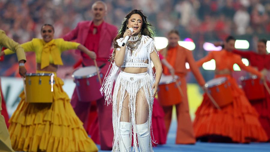 Camila Cabello durante show na final da Liga dos Campeões - Julian Finney/Getty Images