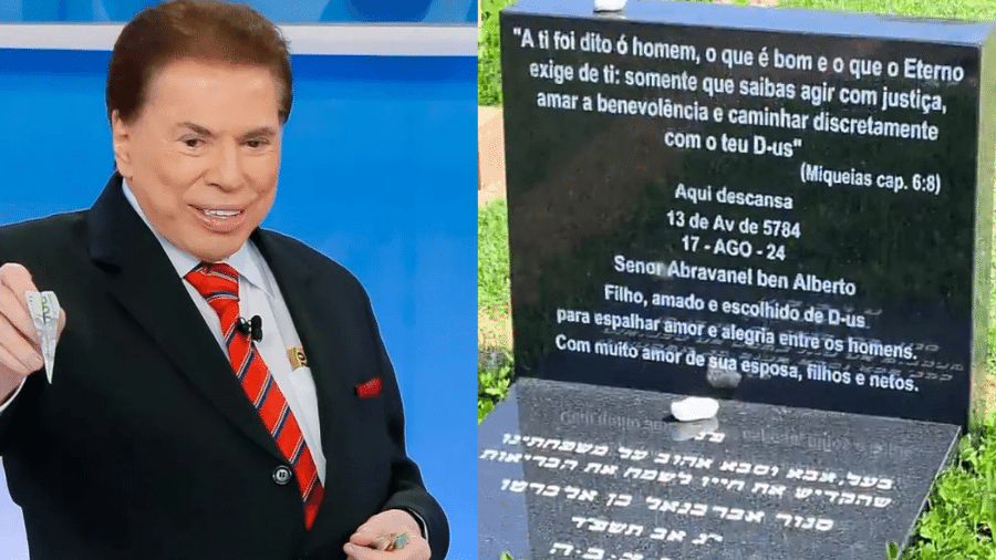 Fã mostra lápide de Silvio Santos 