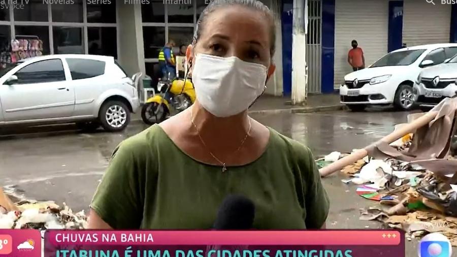 Repórter Andréa Silva diz que família enfrentou outra cheia histórica em Itabuna (BA) - Reprodução/TV Globo