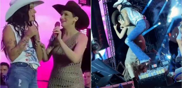 Ana Castela derruba prefeita durante show em Presidente Venceslau