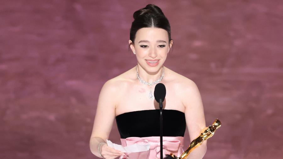 Mikey Madison levou a estatueta de Melhor atriz por sua atuação em "Anora" - Rich Polk/Penske Media via Getty Images