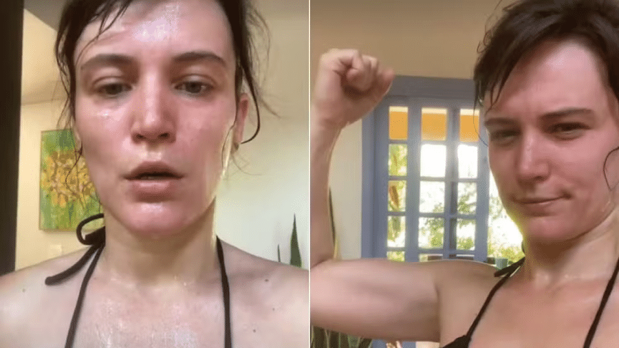 Bianca Bin após o treino