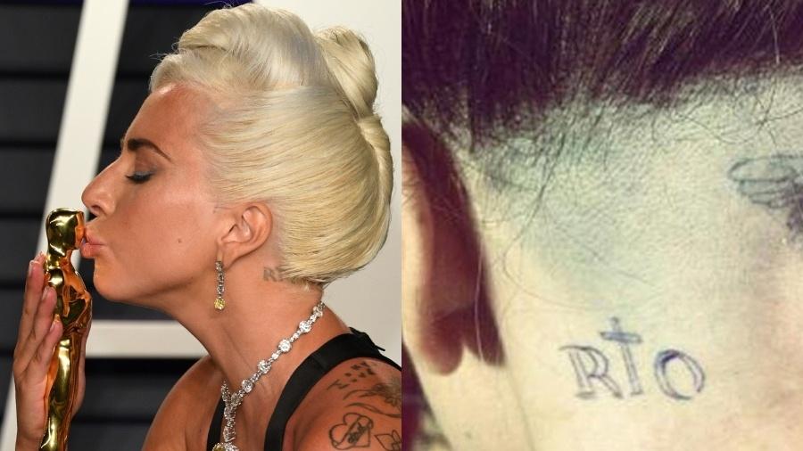 Lady Gaga fez tatuagem em homenagem ao Rio de Janeiro em 2012 - Daniele Venturell/Getty Images l Reprodução/X