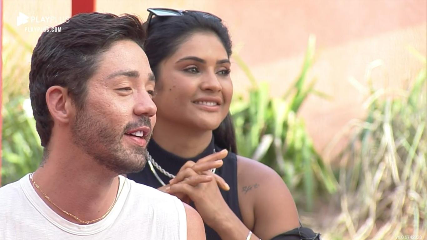 A Fazenda 2021: Rico e Mileide durante atividade  - Reprodução/Playplus