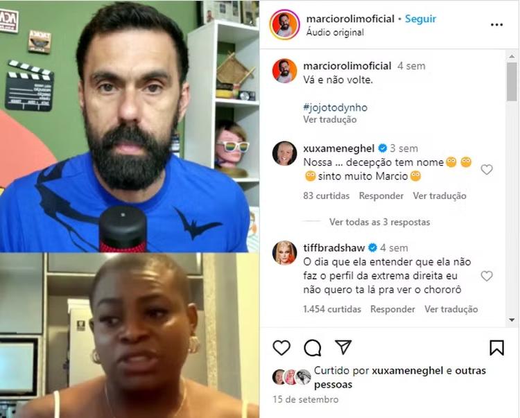 Xuxa Meneghel respondeu post de Márcio Rolim contra Jojo Todynho