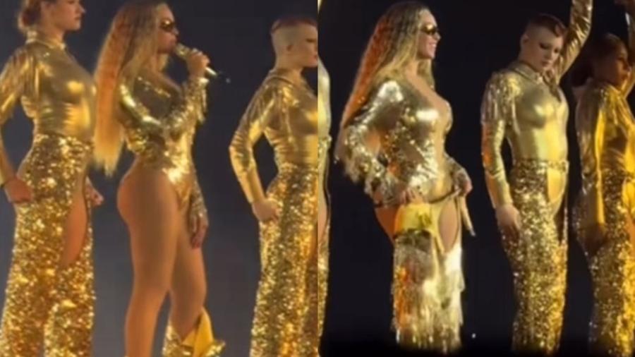 Beyoncé: Calça da cantora cai durante show Beyoncé: Calça da cantora cai durante show