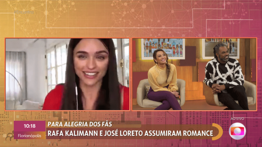 No "Encontro" (TV Globo), Rafa Kalimann fugiu de pergunta sobre namoro com José Loreto - Reprodução/TV Globo