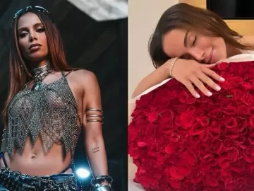 Anitta mostra buquê gigante de rosas e deixa fãs curiosos: 'Quem será?'