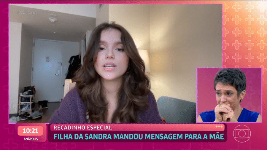 Mais Você: Sandra Annenberg chorou com homenagem da filha Elisa - Reprodução/TV Globo