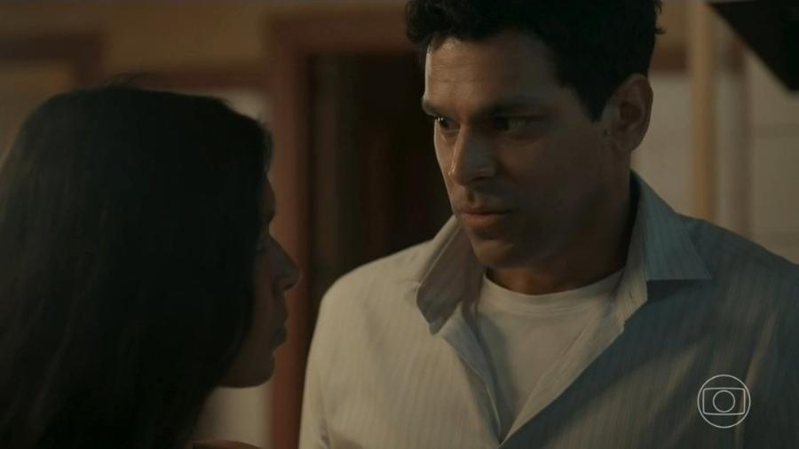  Ritinha (Mell Muzzillo) e José Augusto (Renan Monteiro) em "Renascer" - Reprodução/Globo