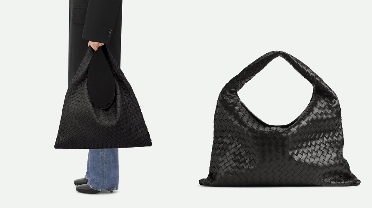 Bolsa é da grife italiana Bottega Veneta, feita em couro de bezerro e com um trabalho artesanal para trançar o tecido Bolsa é da grife italiana Bottega Veneta, feita em couro de bezerro e com um trabalho artesanal para trançar o tecido