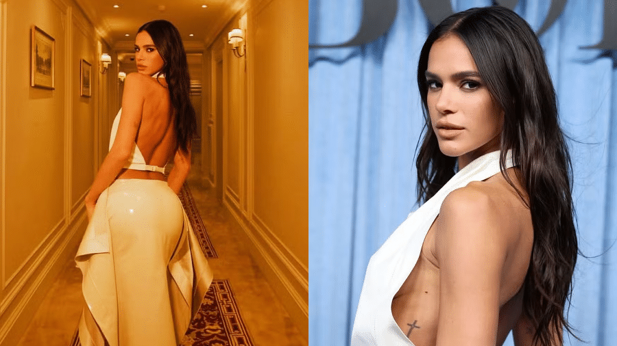 Bruna Marquezine optou por vestido branco em Semana de Moda Bruna Marquezine optou por vestido branco em Semana de Moda