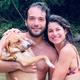 Humberto Carrão compartilhou foto com Chandelly e o cachorro do casal, Matita - Reprodução/ Instagram @humbertocarrao