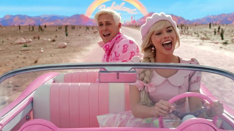 Ryan Gosling e Margot Robbie em 'Barbie'