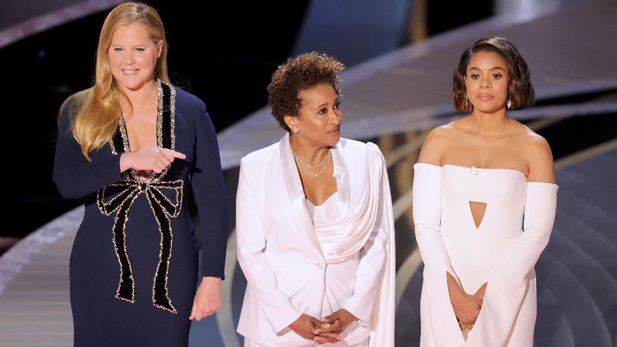 As apresentadoras do Oscar 2022 Amy Schumer, Wanda Sykes e Regina Hall - Getty Images