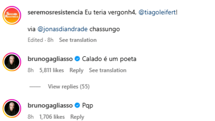 Comentários de Bruno Gagliasso