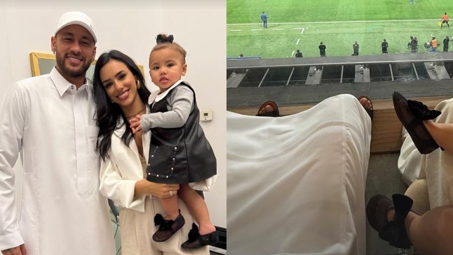 Neymar usa traje árabe para ir a jogo com Bruna e a filha, Mavie - Reprodução/Instagram