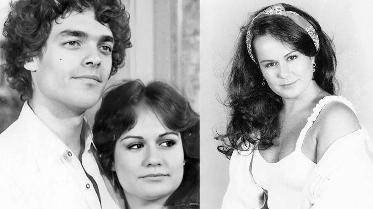 Suzy Camacho em 'A Força do Amor' e, ao lado, em outro momento da carreira na juventude Suzy Camacho em 'A Força do Amor' e, ao lado, em outro momento da carreira na juventude