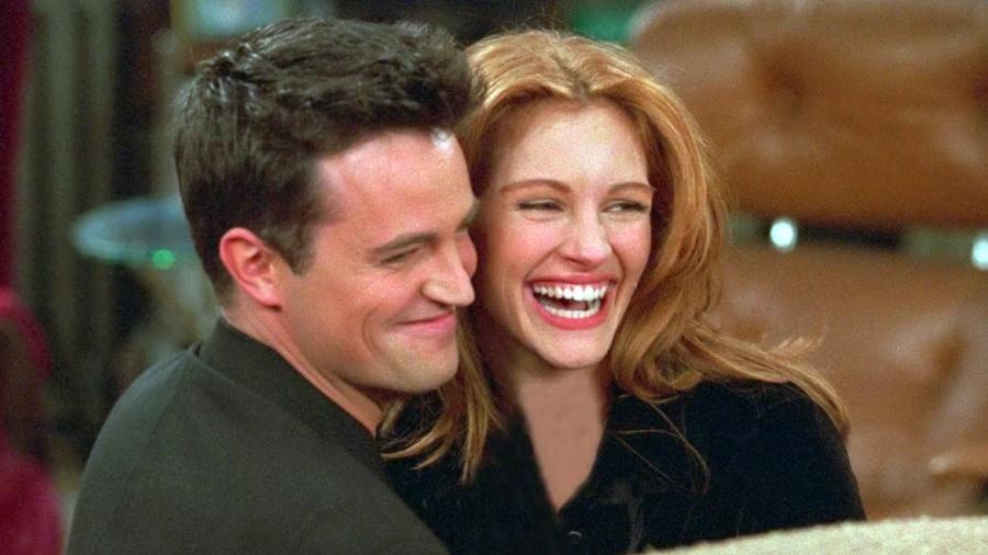 Matthew Perry namorou Julia Roberts. Eles contracenaram como par romântico na segunda temporada de 'Friends'