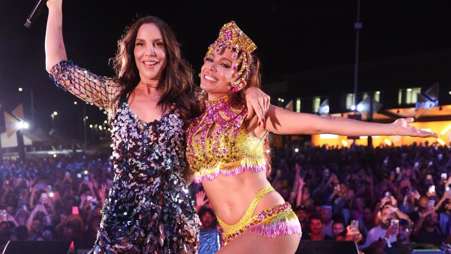 Anitta e Ivete Sangalo no Ensaio da Anitta em Salvador