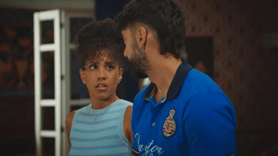 Andrômeda (Ramille) e Chicão (Gabriel Godoy) em 'Família É Tudo'