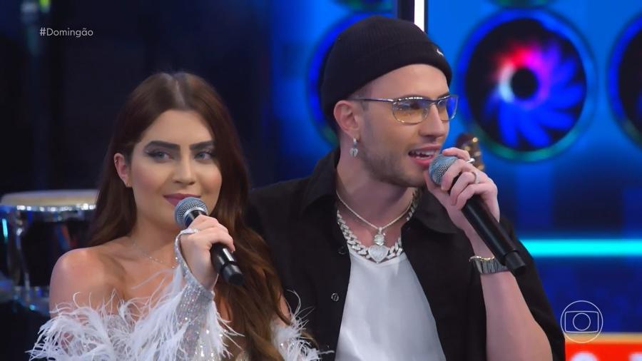 Jade Picon reencontrou o irmão Leo Picon no palco do "Domingão" - Reprodução/TV Globo