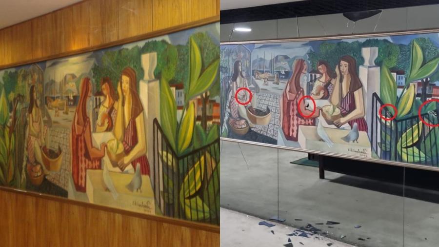 "Mulatas" foi pintada pelo artista plástico brasileiro Di Cavalcanti em 1962 - Reprodução/Twitter 