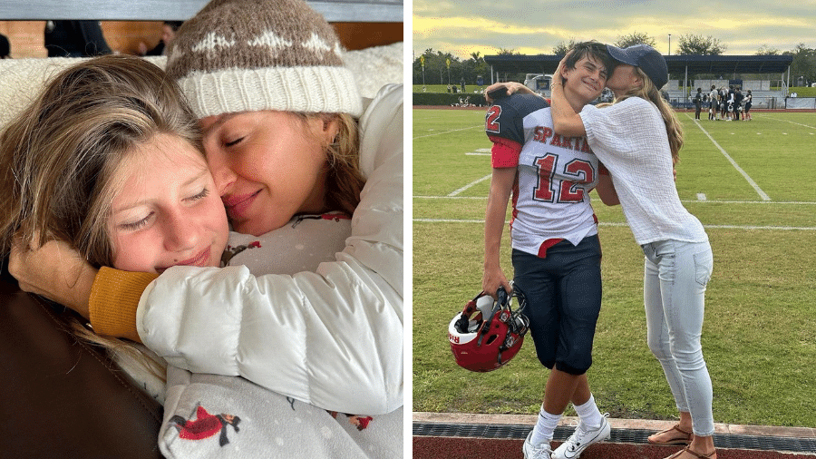 Vivian e Benjamin, filhos de Gisele Bündchen e Tom Brady