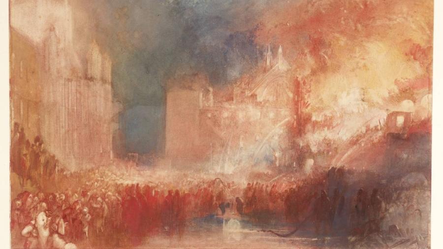 Incêndio na Casa do Parlamento, de William Turner - Reprodução