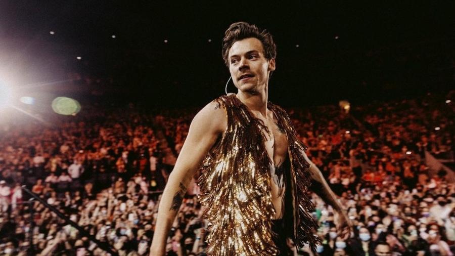 Harry Styles durante apresentação da "Love On Tour" em Long Island, em Nova York (EUA); cantor vai fazer quatro shows no Brasil - Reprodução/ Instagram @harrystyles