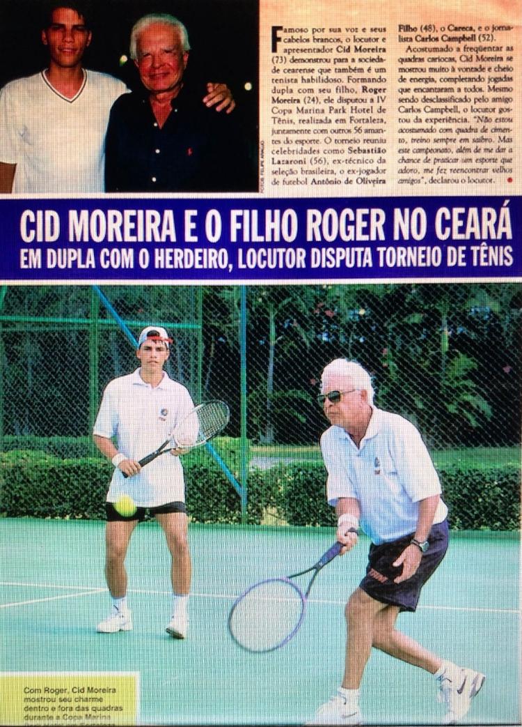 Roger e Cid Moreira, no Ceará, em 2000, com destaque na revista Caras