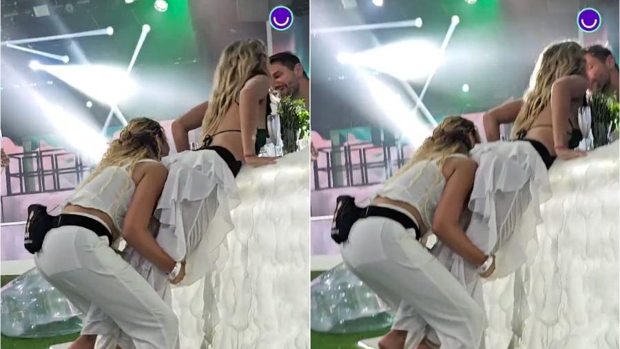 Jonas brinca com Samira após selinho em festa do BBB 26 e sugere 'upgrade'