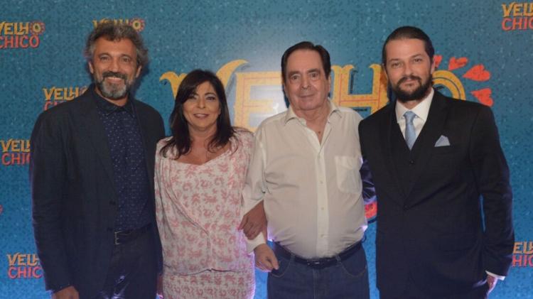 Domingos Montagner, Edmara Barbosa, Benedito Ruy Barbosa e Marcelo Serrado no lançamento de 'Velho Chico'