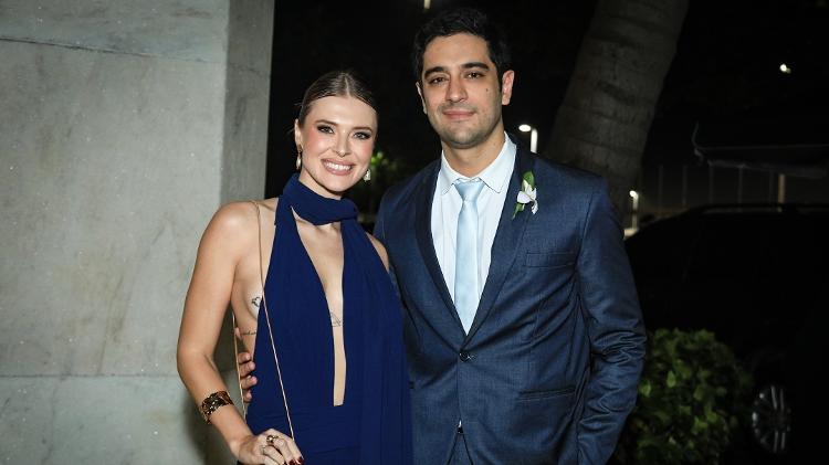 Fran Castro e Miguel Rômulo no casamento de Giovanna Lancellotti