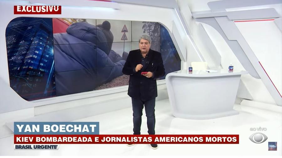 Datena demonstrou preocupação com repórter Yan Boechat no "Brasil Urgente" - Reprodução/Band