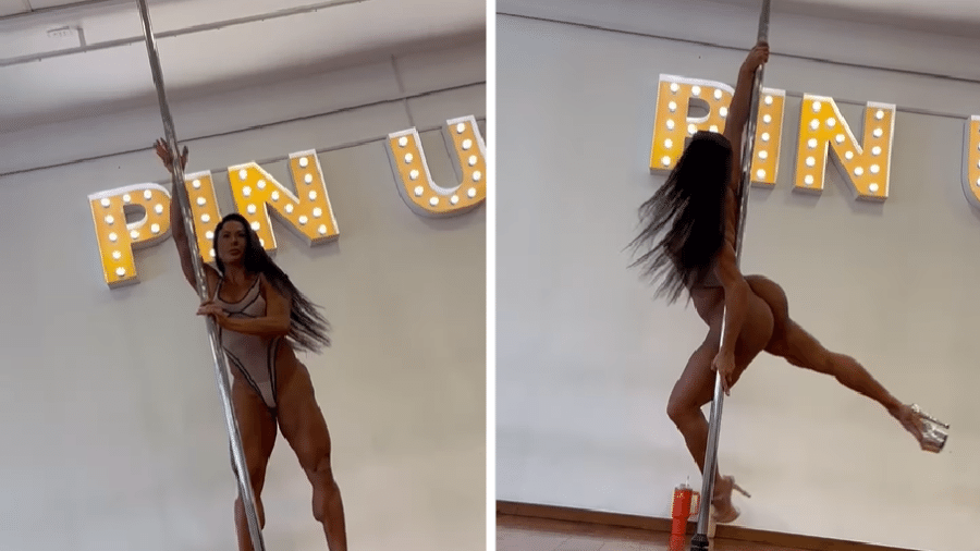 Gracyanne Barbosa compartilhou performance de pole dance em suas redes sociais Gracyanne Barbosa compartilhou performance de pole dance em suas redes sociais