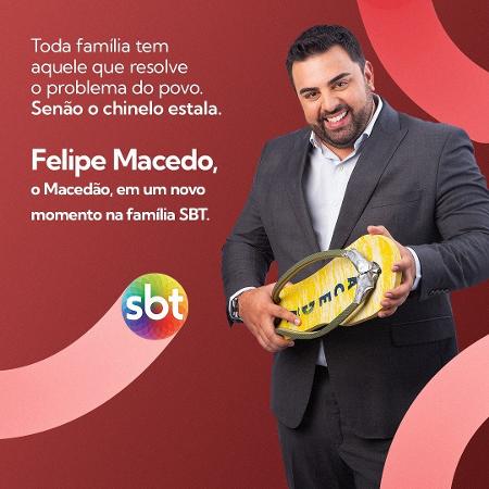 Anúncio da contratação de Macedão pelo SBT, publicado em maio